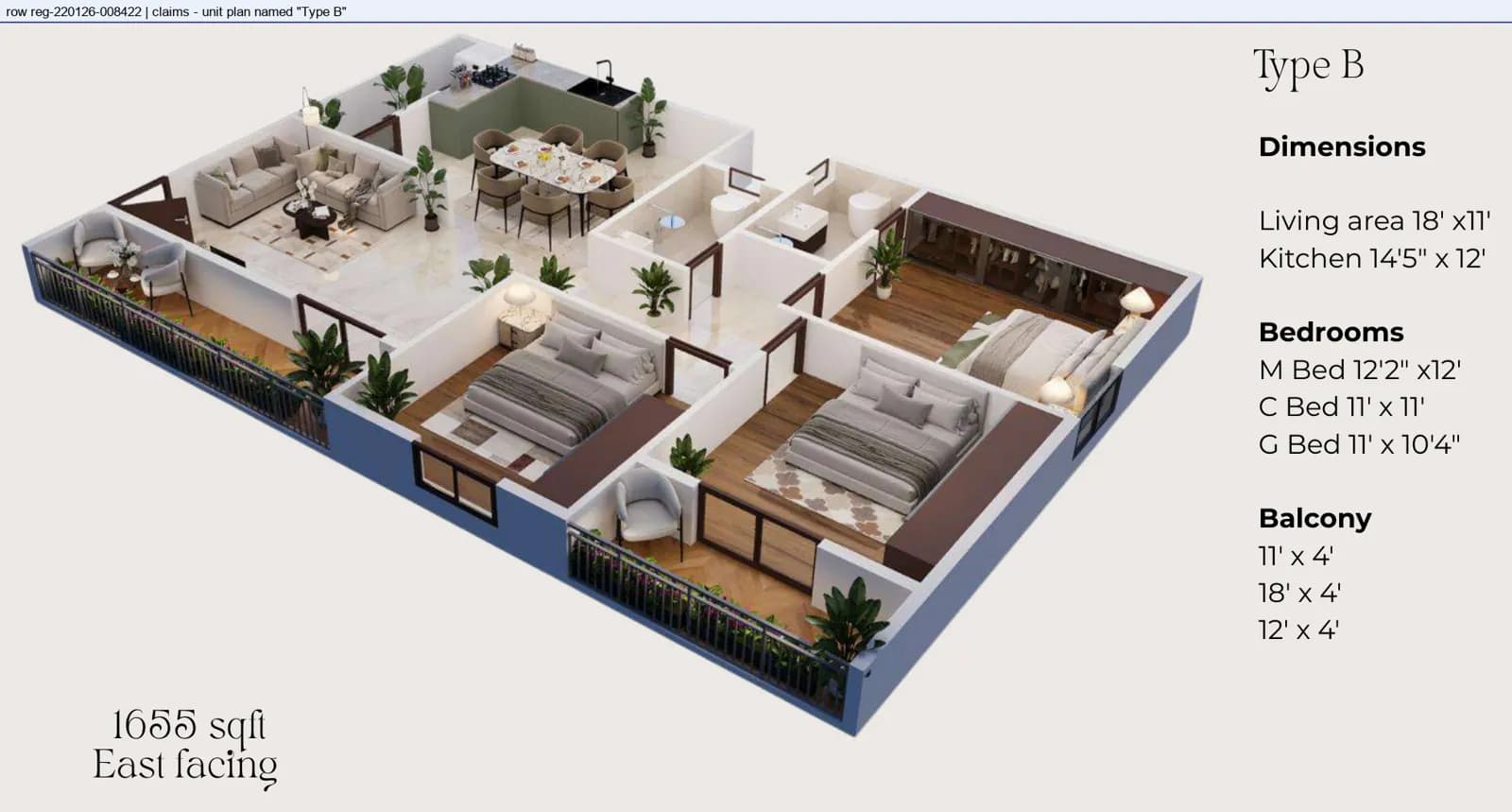 Floor plan, Type B