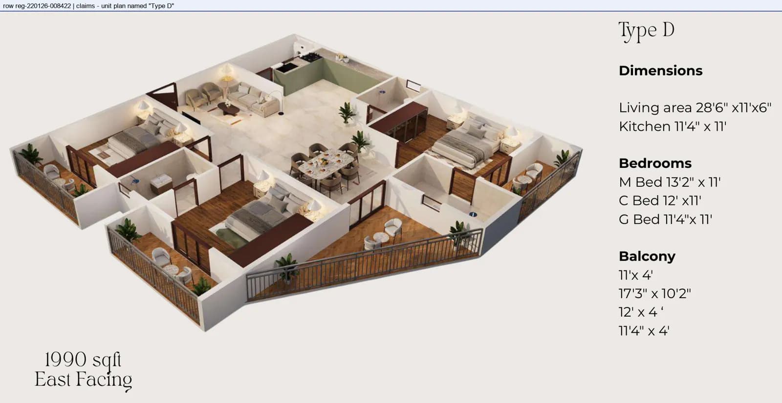 Floor plan, Type D