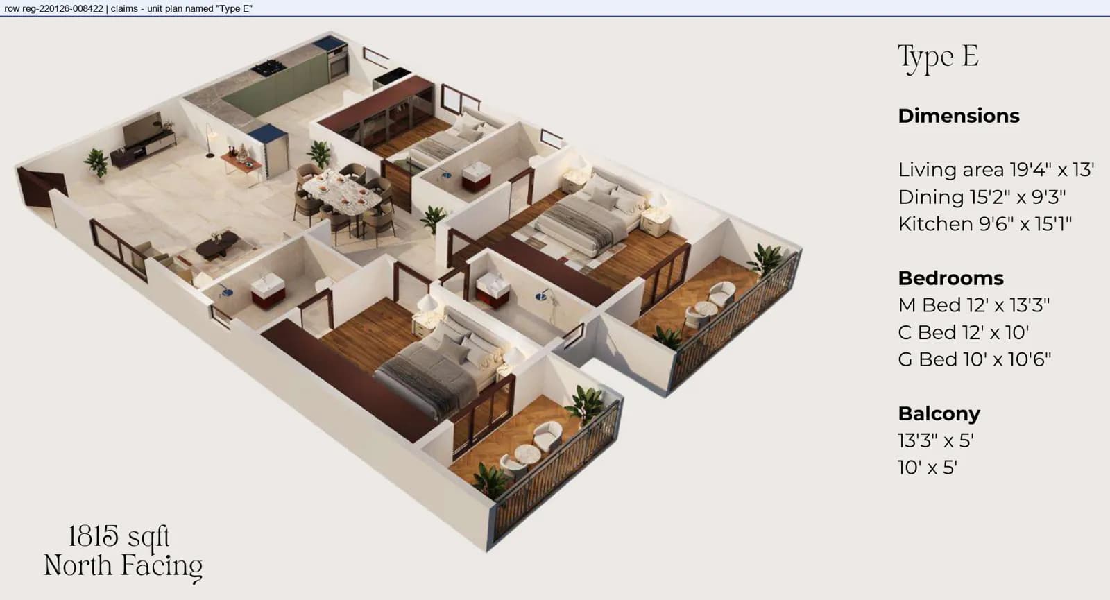 Floor plan, Type E
