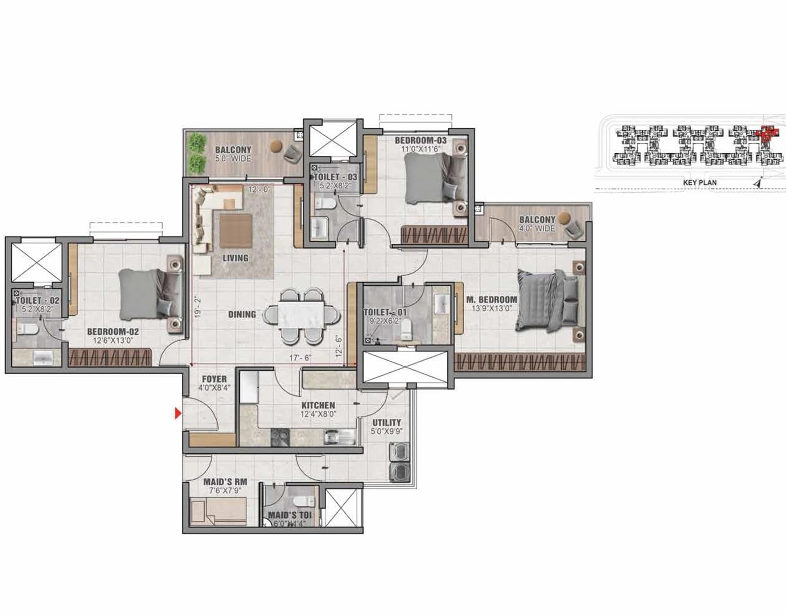 Floor plan, Tower - 03